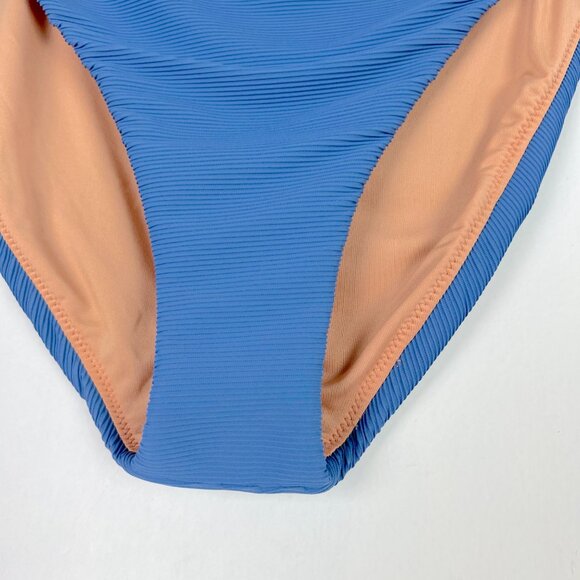 NWT J. Crew Ribbed High-Rise Cheeky Bikini Bottom Blue Size XXL NEW - Picture 4 of 11